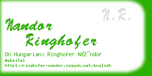 nandor ringhofer business card